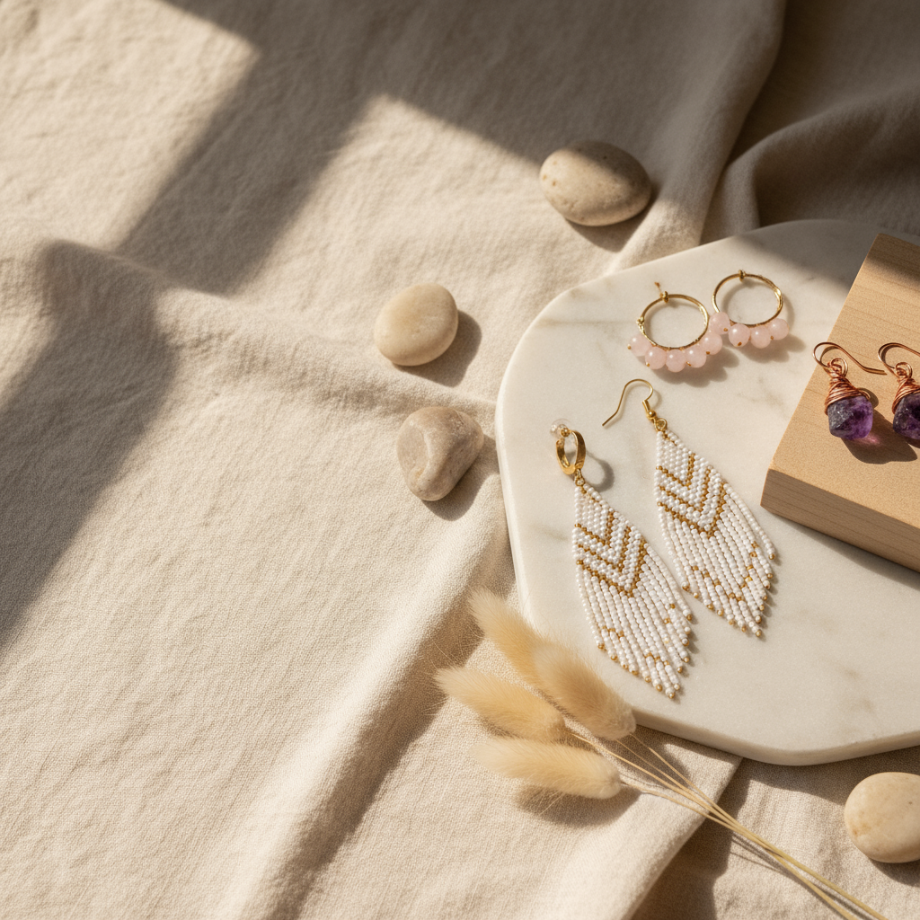 High Resolution Handmade Earrings Background