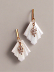 Shimmery bridal fan earrings