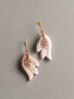 Glossy minimalistic leaf earrings Ophelia