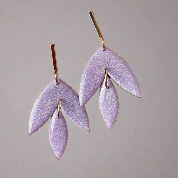 Glossy luxe leaf dangle earrings
