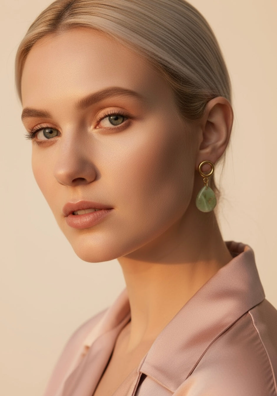 Olive teardrop earrings