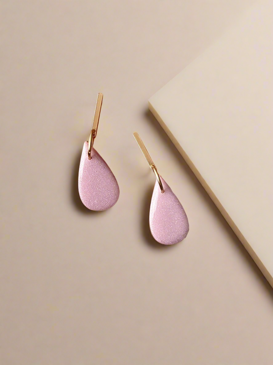 Glossy pear minimalistic teardrop earrings
