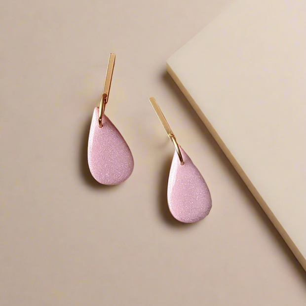 Glossy pear minimalistic teardrop earrings