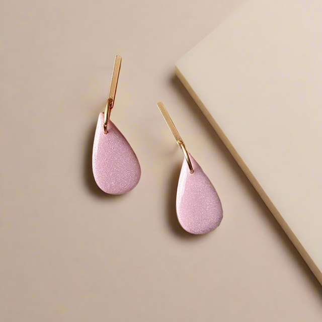 Glossy pear minimalistic teardrop earrings
