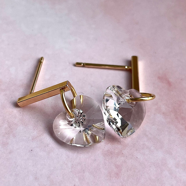 Crystal hearts earrings