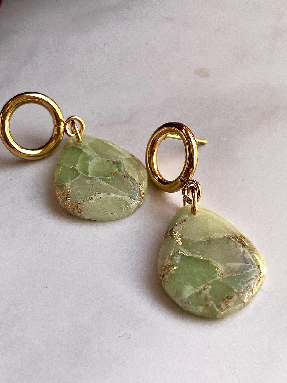 Olive teardrop earrings