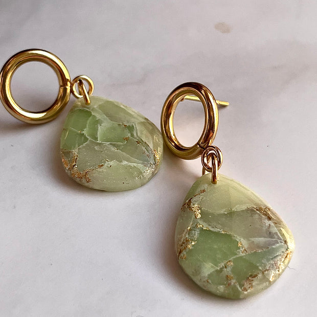 Olive teardrop earrings