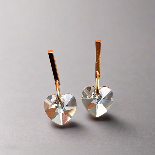 Crystal hearts earrings