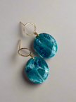 Glossy oval earrings Ocean