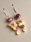 Amethyst & Citrine Gemstone Drop Earrings