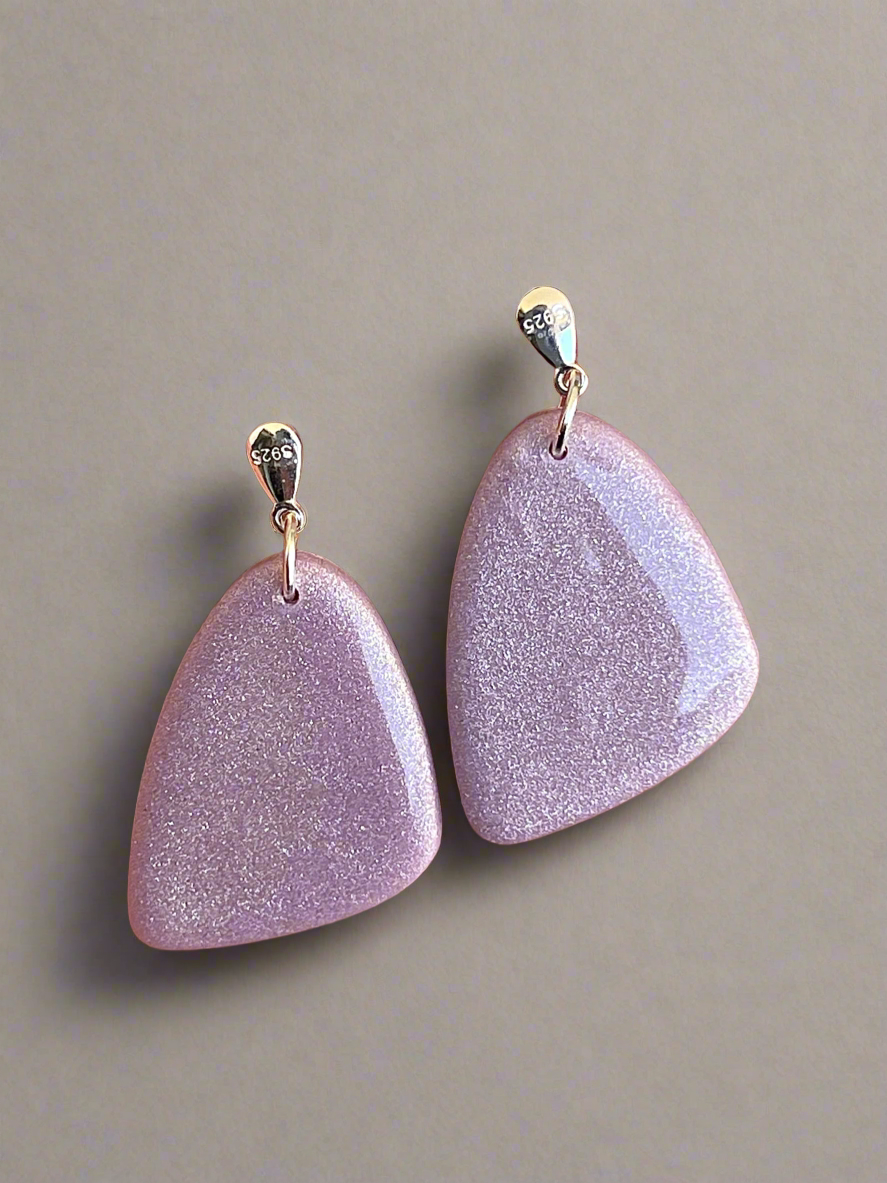 Silver hoop minimalistic dangle earrings
