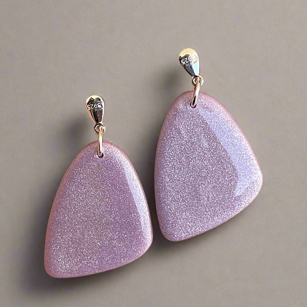 Silver hoop minimalistic dangle earrings