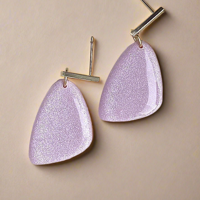 Glossy minimalistic dangle earrings Monica