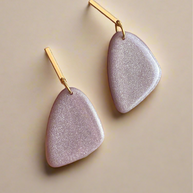 Glossy minimalistic dangle earrings Monica