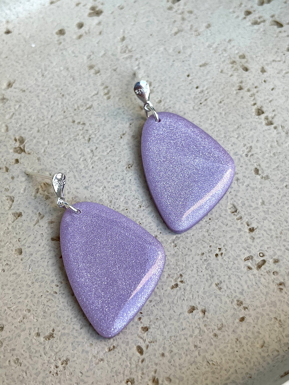 Silver hoop minimalistic dangle earrings