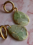 Olive teardrop earrings