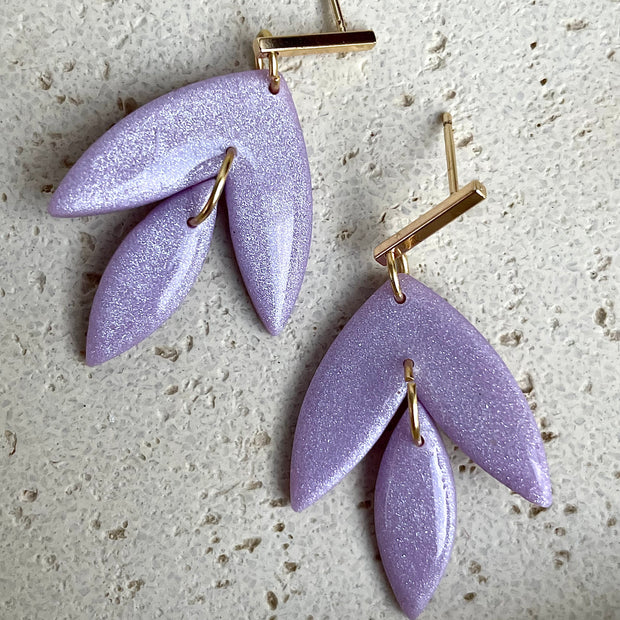 Glossy luxe leaf dangle earrings