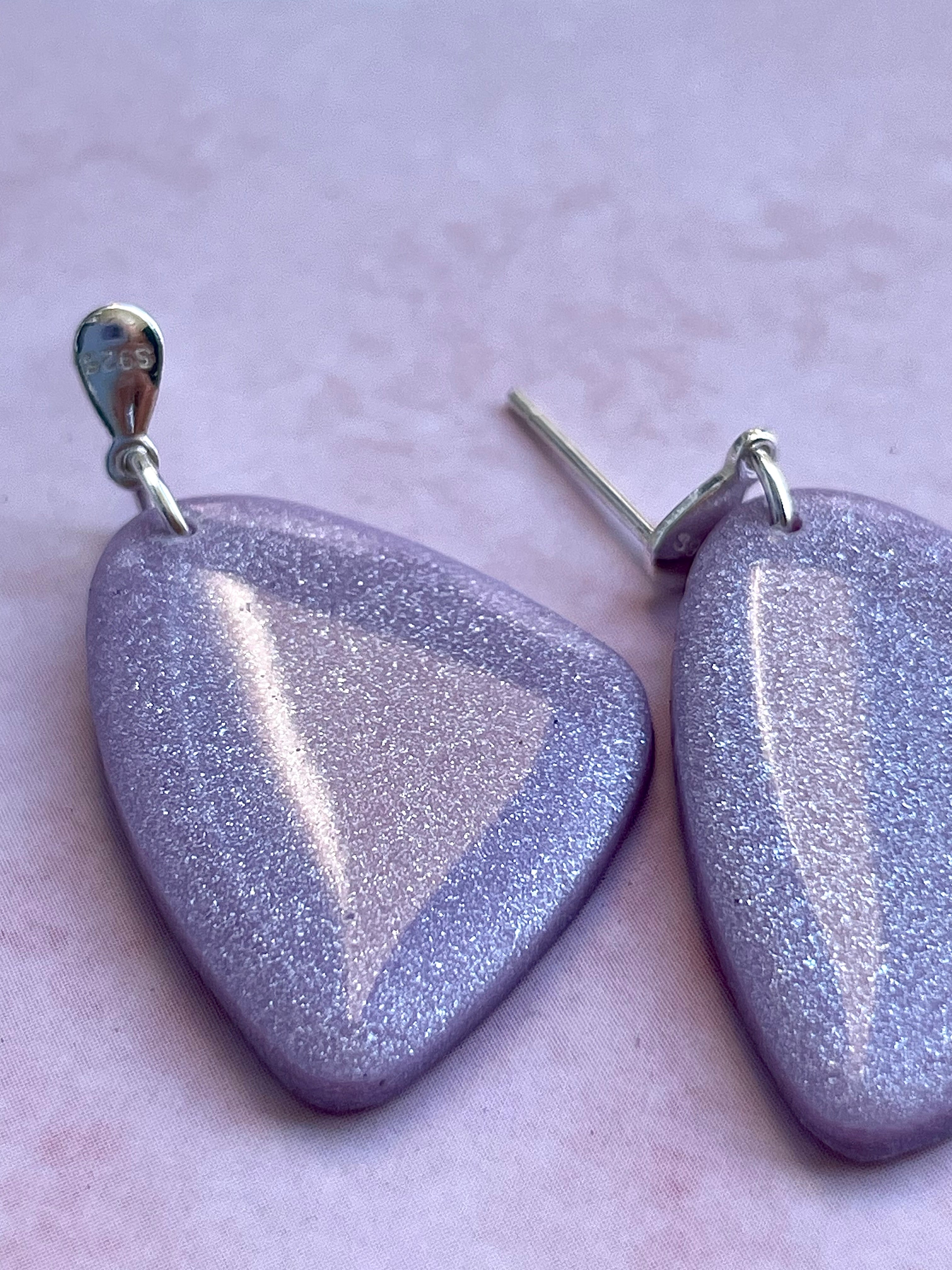 Silver hoop minimalistic dangle earrings