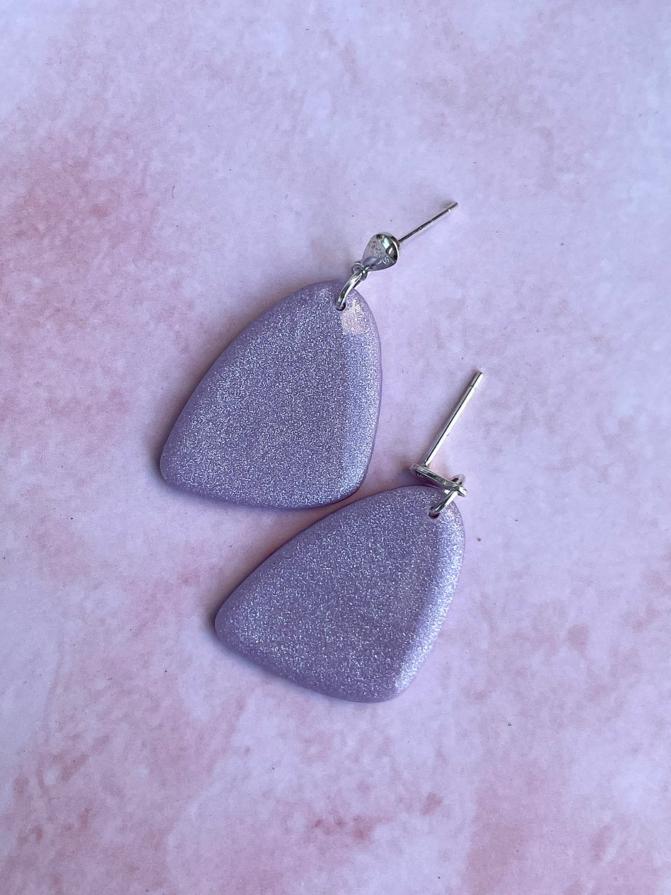 Silver hoop minimalistic dangle earrings