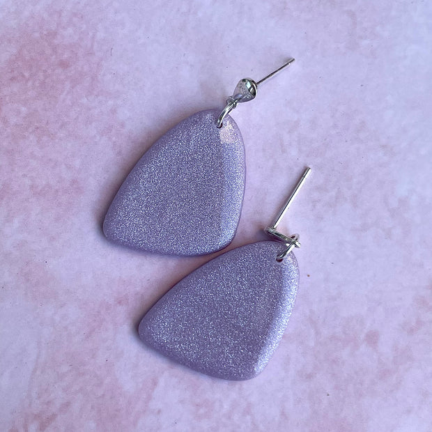 Silver hoop minimalistic dangle earrings