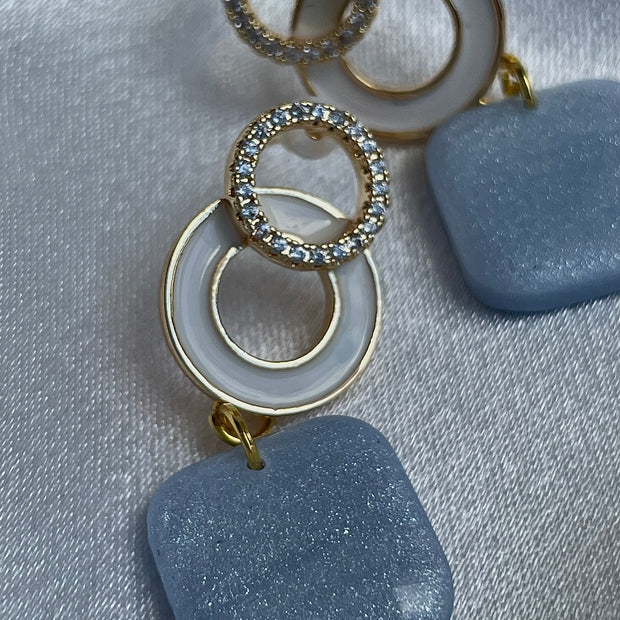 Glossy minimalistic square earrings Sophie