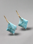 Glossy minimalistic rhombus earrings Aqua