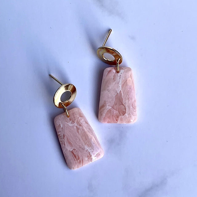 Glossy minimalistic geometric earrings