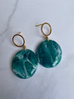 Glossy oval earrings Ocean