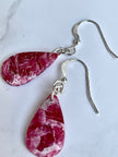 Glossy minimalistic cherry teardrop earrings
