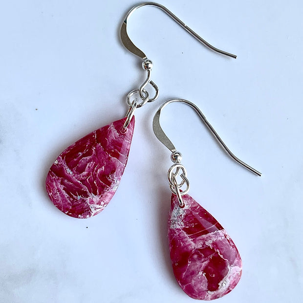 Glossy minimalistic cherry teardrop earrings