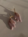 Glossy minimalistic leaf earrings Ophelia