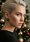 Christmas Fashion Editorial - Close-Up with Model Expression