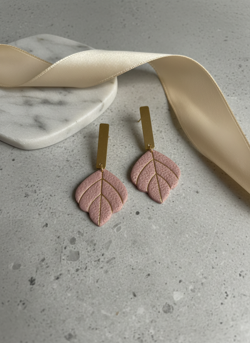 Dusty rose earrings with luxe styling