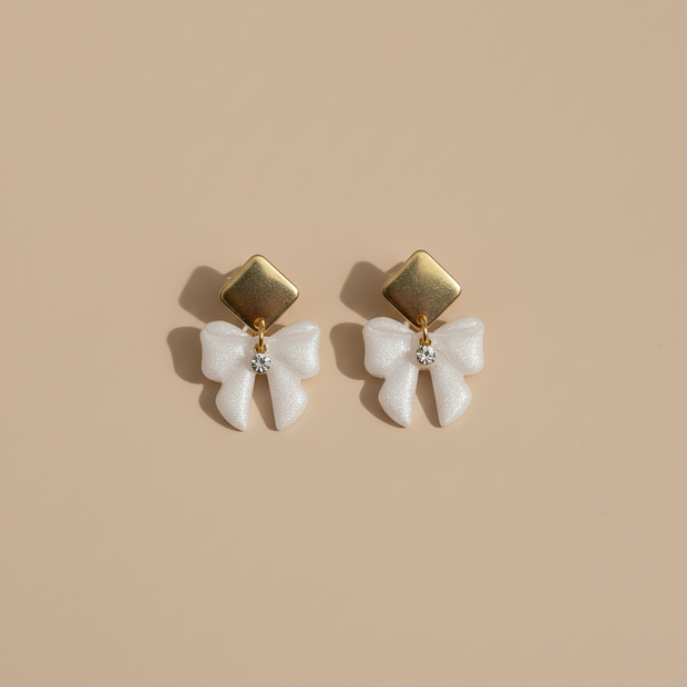 Earrings on neutral background