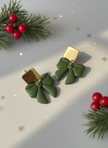 Green Bow Earrings Commercial Background