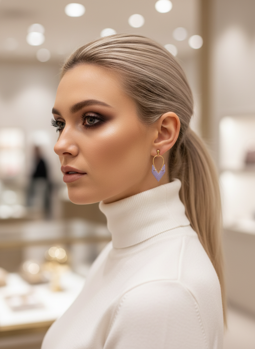 Lavender tiny earrings - boutique blonde