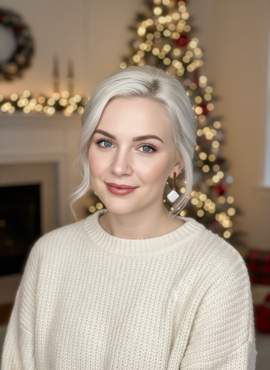 Model wearing earrings - Winter Christmas